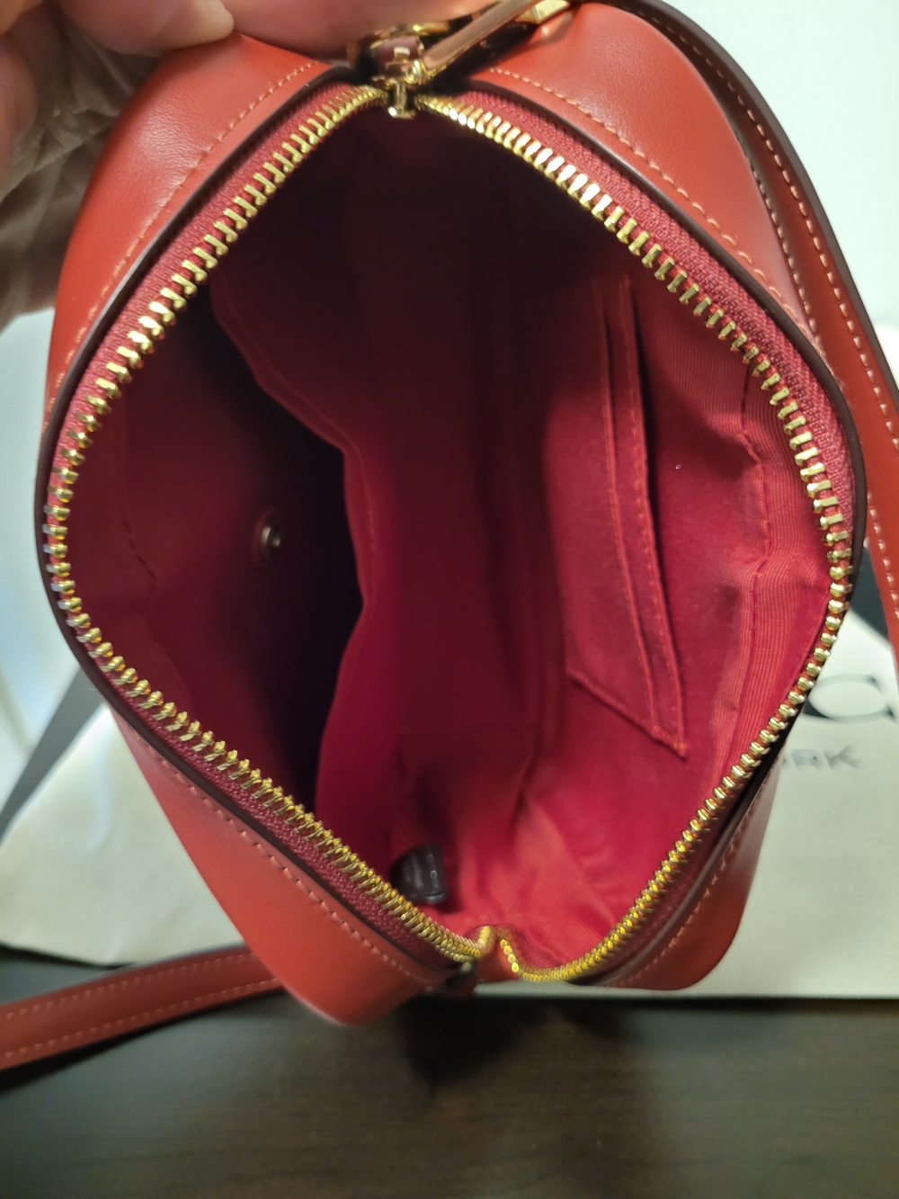 Coach Brown Signature Crossbody with Red Trim and Card Case - Picture 5 of 5